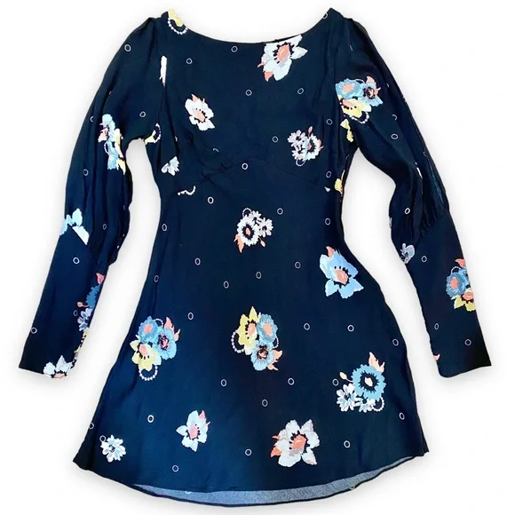 EUC Free People SunShadows Black Floral Dress, 4 - Picture 8 of 15